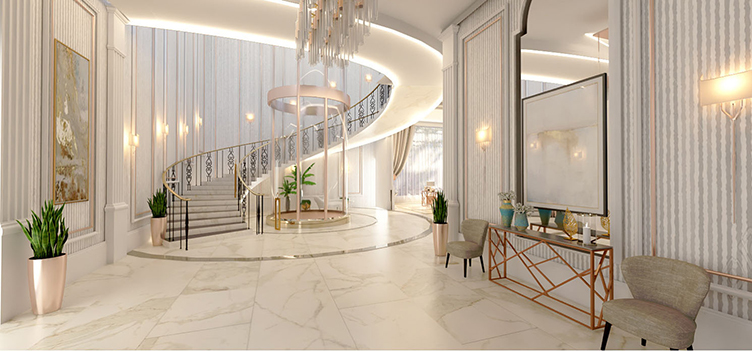 Mẫu cầu thang đẹp cho biệt thự tân cổ điển